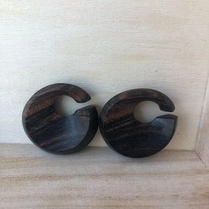 SOLD Diablo organics wooden discus ear weights